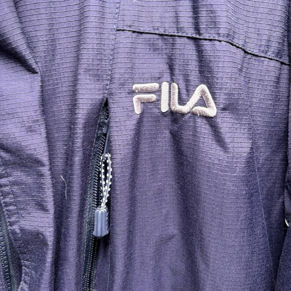 FILA Blue‎ Gray Ski Snowboard Reflective Hooded Jacket Coat Men's XXL Vintage